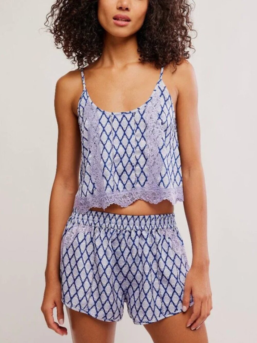 FREE PEOPLE NWT Midnight Muse Printed Set / Blue Combo - Picture 5 of 10